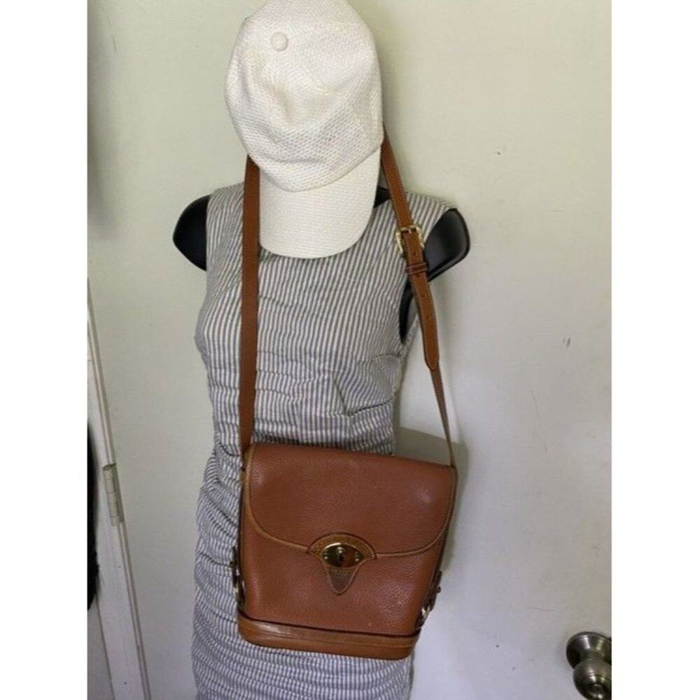 Dooney And Bourke Messenger W Vintage Unique W Feat Brown Leather Cross … - Picture 6 of 8